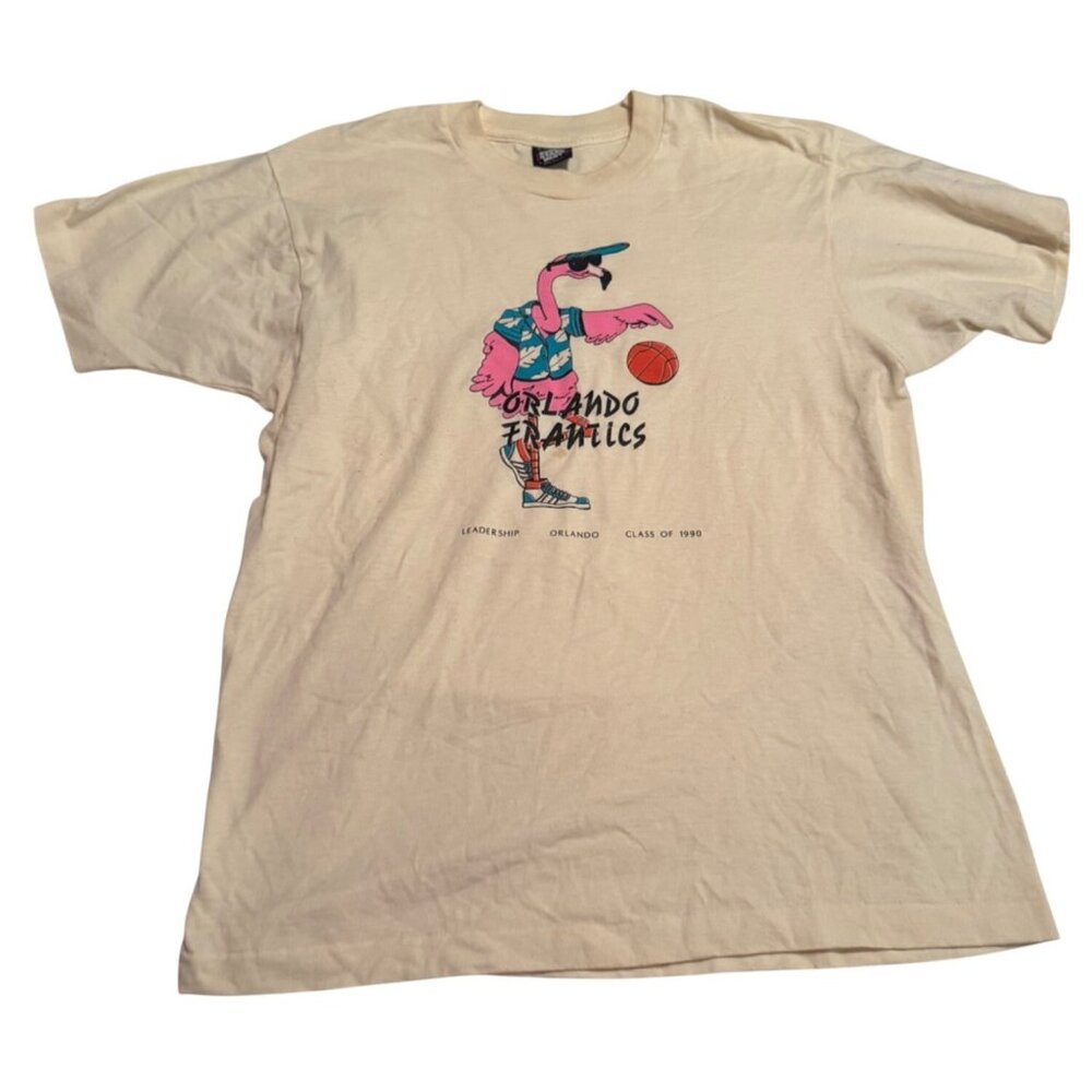 Vintage Screen Stars Best Orlando Flamingos Basketball T-Shirt L 1990 Leadership